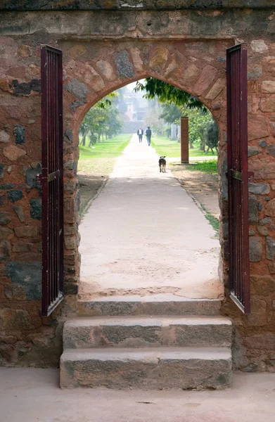 Вход Гробницу Иса Хана Комплекс Гробницы Хумаюна Дели Индия — стоковое фото