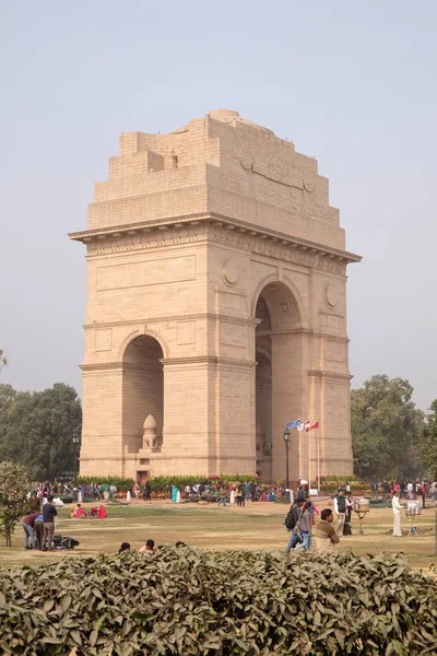 Portão Indiano Fevereiro 2016 Delhi Índia Portão Indiano Monumento Nacional — Fotografia de Stock