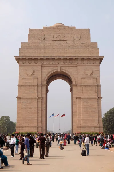 Den Indiska Grinden Februari 2016 Delhi Indien Indiska Grinden National — Stockfoto