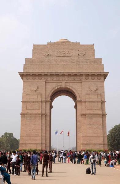 Puerta India Febrero 2016 Delhi India Puerta India Monumento Nacional — Foto de Stock