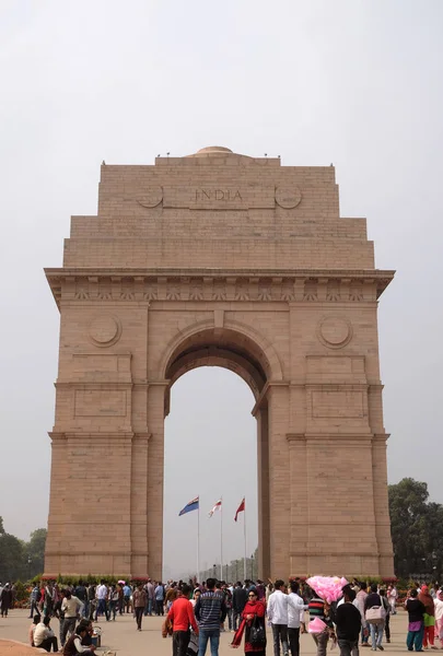 Portão Indiano Fevereiro 2016 Delhi Índia Portão Indiano Monumento Nacional — Fotografia de Stock