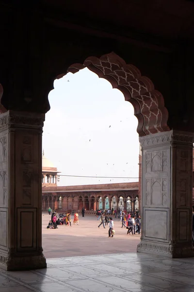 Spectaculaire Architectuur Van Grote Vrijdagmoskee Jama Masjid Februari 2016 Delhi — Stockfoto