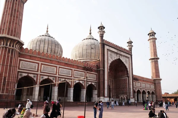 Architecture Spectaculaire Grande Mosquée Vendredi Jama Masjid Février 2016 Delhi — Photo