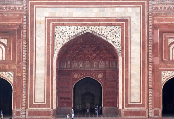 Tor Zum Taj Mahal Krone Der Paläste Einem Elfenbeinweißen Marmormausoleum — Stockfoto