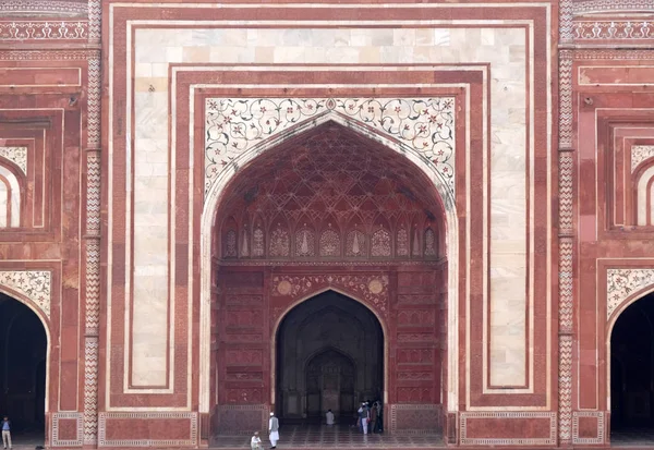 Puerta Taj Mahal Corona Palacios Mausoleo Mármol Blanco Marfil Orilla —  Fotos de Stock