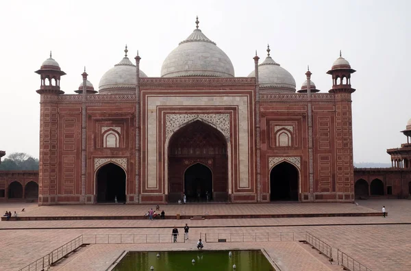 Poort Naar Taj Mahal Crown Van Paleizen Een Ivoor Witte — Stockfoto