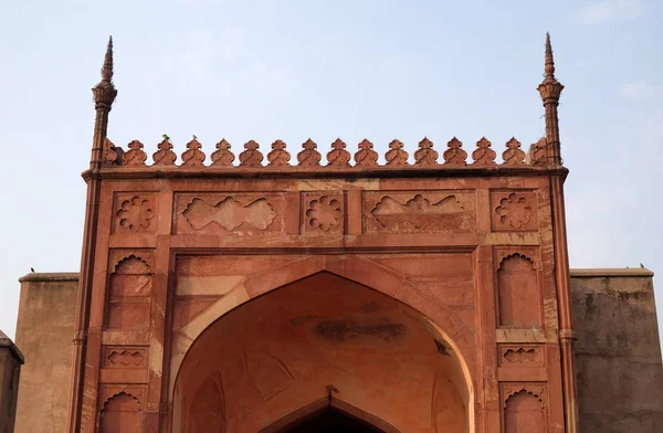 Detalles Arquitectónicos Únicos Fuerte Rojo Agra Patrimonio Humanidad Por Unesco —  Fotos de Stock