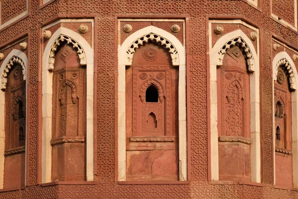 Detalles Arquitectónicos Únicos Fuerte Rojo Agra Patrimonio Humanidad Por Unesco —  Fotos de Stock