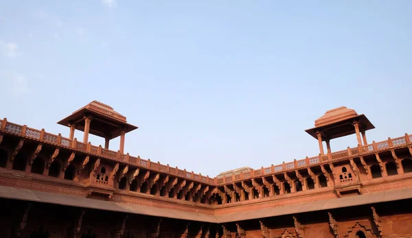 Wyjątkowe Detale Architektoniczne Czerwony Fort Agra Wpisanej Listę Światowego Dziedzictwa — Zdjęcie stockowe