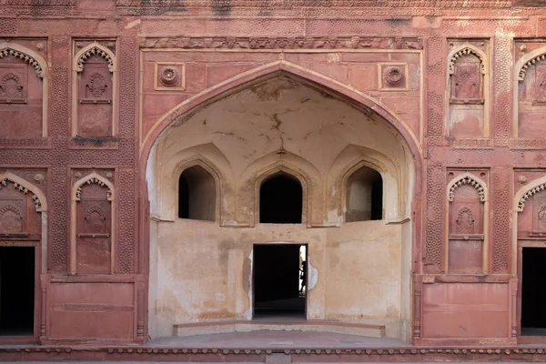 Detalles Arquitectónicos Únicos Fuerte Rojo Agra Patrimonio Humanidad Por Unesco —  Fotos de Stock