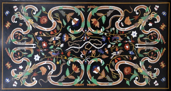 Άγκρα Ινδία Φεβρουαρίου Παραδοσιακά Πολύχρωμα Tabletops Μάρμαρο Floral Προς Πώληση — Φωτογραφία Αρχείου