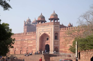 Babür İmparatoru Ekber Fatehpur Sikri, Uttar Pradesh, Hindistan tarafından 15 Şubat 2016 üzerinde inşa tarihi şehir.