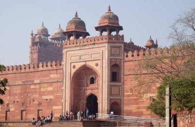 Babür İmparatoru Ekber Fatehpur Sikri, Uttar Pradesh, Hindistan tarafından 15 Şubat 2016 üzerinde inşa tarihi şehir.