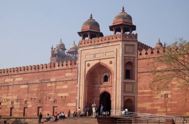 Babür İmparatoru Ekber Fatehpur Sikri, Uttar Pradesh, Hindistan tarafından 15 Şubat 2016 üzerinde inşa tarihi şehir.