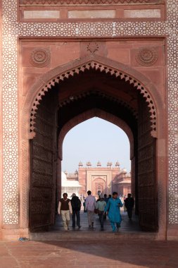 Babür İmparatoru Ekber Fatehpur Sikri, Uttar Pradesh, Hindistan tarafından 15 Şubat 2016 üzerinde inşa tarihi şehir.