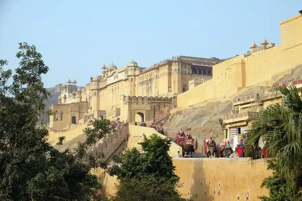 Amber Fort Jaipur Rajasthan Índia Fevereiro 2016 — Fotografia de Stock
