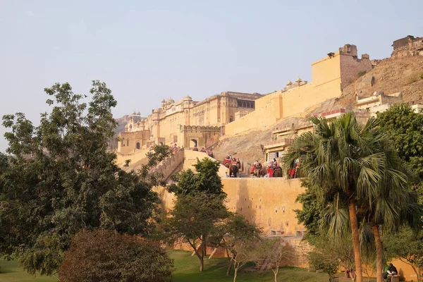 Amber Fort Jaipur Rajasthan Hindistan Üzerinde Şubat 2016 Yılında — Stok fotoğraf