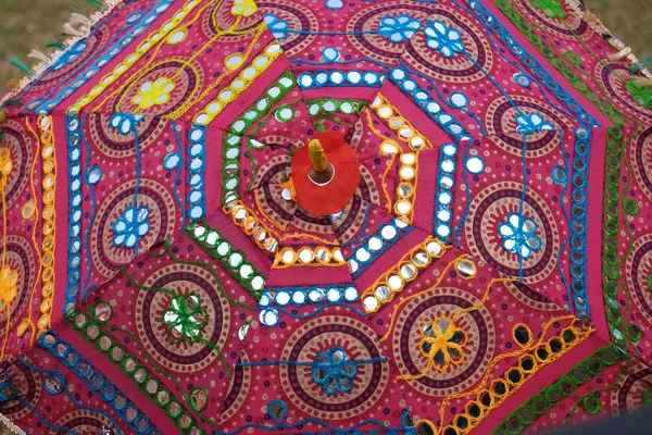 Colorful Ethnic Umbrellas Decorations Jaipur Rajasthan India — Stock Photo, Image
