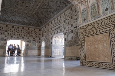 Amber Fort Jaipur, Rajasthan, Hindistan, üzerinde Şubat, 16, 2016 yılında sarayda ayna.