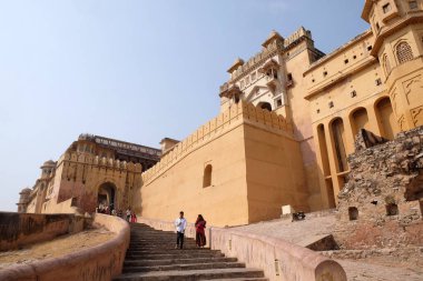 Amber Fort Jaipur, Rajasthan, Hindistan, üzerinde Şubat, 16, 2016 yılında.