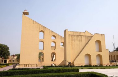 Ünlü Gözlemevi Jantar Mantar, Jaipur, Rajasthan, Hindistan büyük astronomik aletleri koleksiyonu.