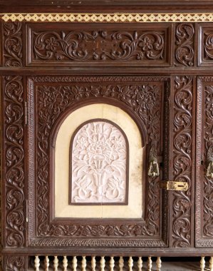 Jaipur City Palace, Rajasthan, Hindistan mimari detay. Saray koltuk Maharaja Jaipur, Kachwaha Rajput klan başkanı oldu.