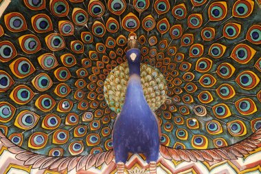 Peacock Gate at the Chandra Mahal, Jaipur City Palace in Jaipur, Rajasthan, India. clipart
