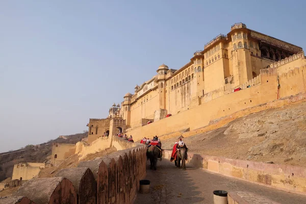 Amber Fort Jaipur Rajasthan Hindistan Üzerinde Şubat 2016 Yılında — Stok fotoğraf