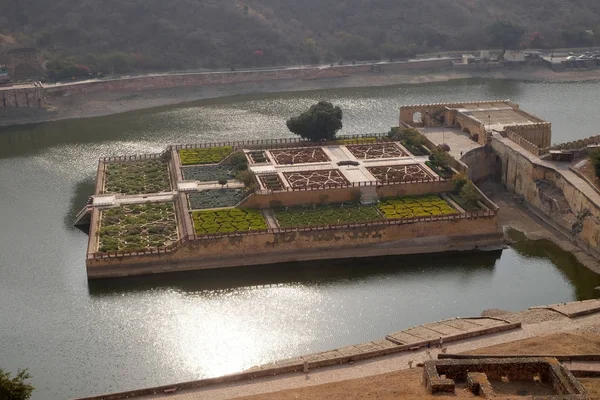 Belos Jardins Amber Fort Jaipur Rajasthan Índia — Fotografia de Stock