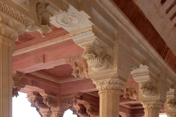 Salão Mármore Branco Sattais Katcheri Amber Fort Jaipur Rajasthan Índia — Fotografia de Stock