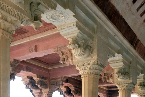 Weiße Marmorhalle Von Sattais Katcheri Bernstein Fort Jaipur Rajasthan Indien — Stockfoto