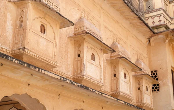 Αρχιτεκτονική Λεπτομέρεια Από Κεχριμπάρι Φρούριο Στην Τζαϊπούρ Ρατζαστάν Ινδία — Φωτογραφία Αρχείου