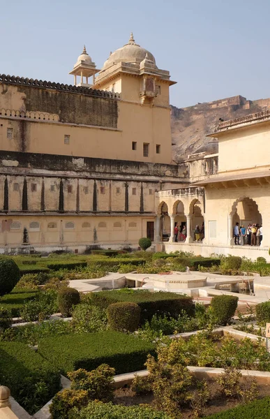 Prachtige Tuinen Amber Fort Jaipur Rajasthan India Februari 2016 — Stockfoto