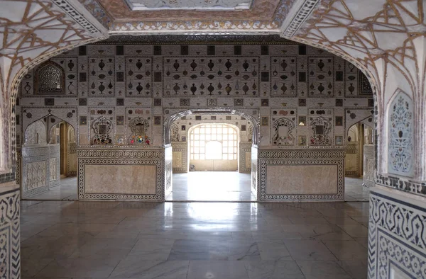 Palacio Espejo Amber Fort Jaipur Rajastán India —  Fotos de Stock