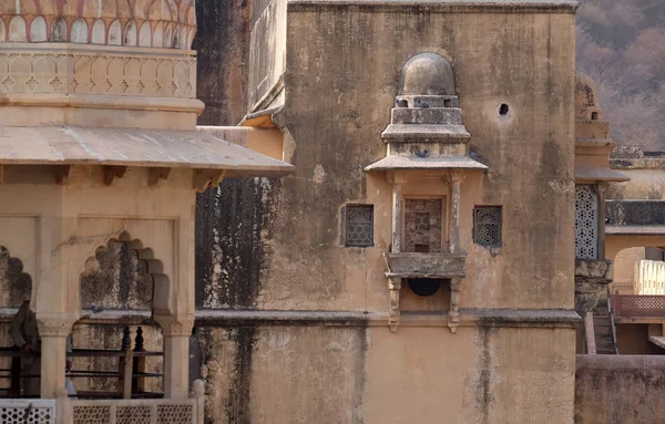 建筑细节的琥珀堡在斋浦尔 拉贾斯坦邦 — 图库照片