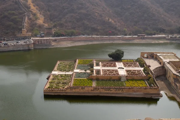 Vackra Trädgårdar Amber Fort Jaipur Rajasthan Indien — Stockfoto