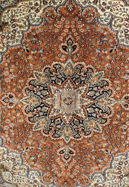 Alfombra Tejida Hecha Mano Artesanía Oriental Jaipur Rajastán India — Foto de Stock