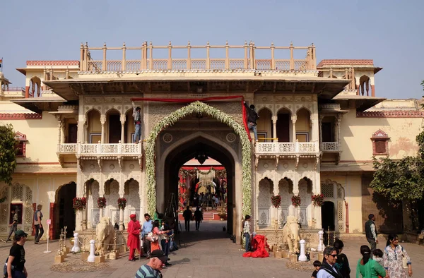 Stadspaleis Een Paleiscomplex Jaipur Rajasthan India Het Zetel Van Maharaja — Stockfoto