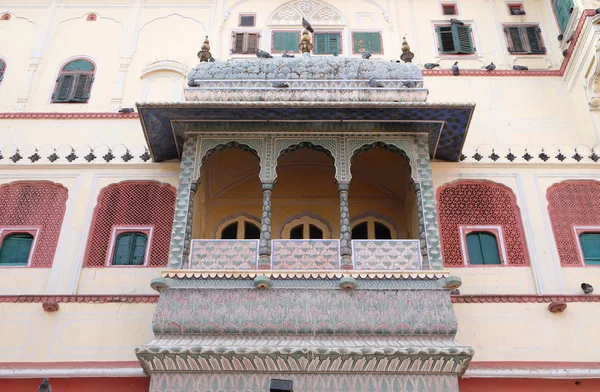 Архитектурные Детали Джайпурском Городском Дворце Раджастан Индия Дворец Резиденцией Махараджи — стоковое фото