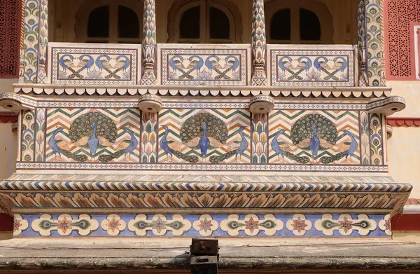 Detalhe Arquitetônico Palácio Cidade Jaipur Rajastão Índia Palácio Foi Sede — Fotografia de Stock