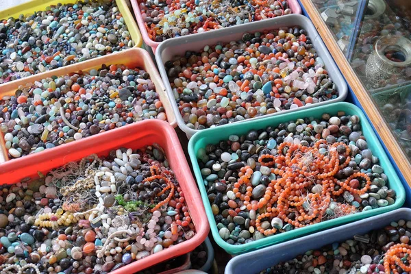 Multi Colored Beads Tools Making Jewelry Crafts Pushkar India — Stock Photo, Image