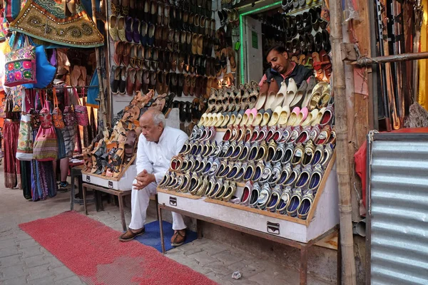 Gente Vende Sus Productos Bazar Pushkar India Ciudad Uno Los — Foto de Stock