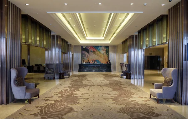 Lobby Pride Plaza Hotel Aerocity New Delhi Índia Fevereiro 2016 — Fotografia de Stock