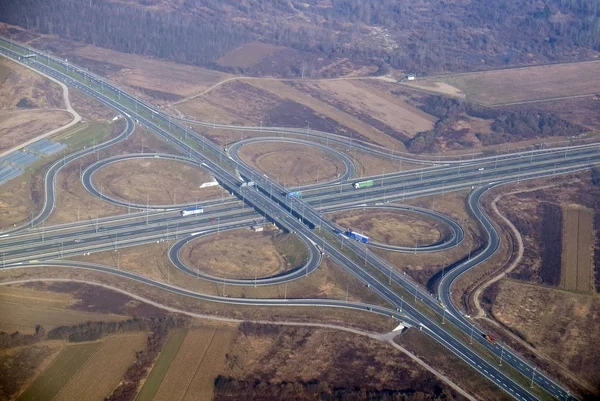 Cruce Autopista Aérea Forma Autopista Como Número Signo Infinito —  Fotos de Stock