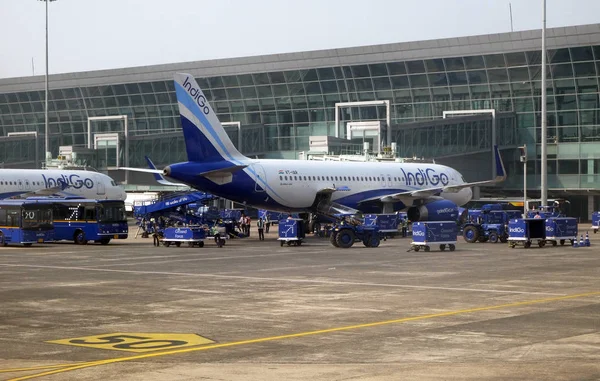 Airbus A320 Operated Indigo Kolkata International Airport February 2016 — Stock Photo, Image