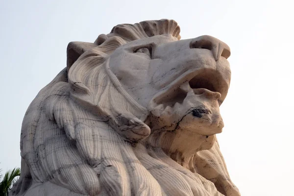 Antika Lejonet Statyn Victoria Memorial Gate Kolkata Indien Skulpterade Vincent — Stockfoto