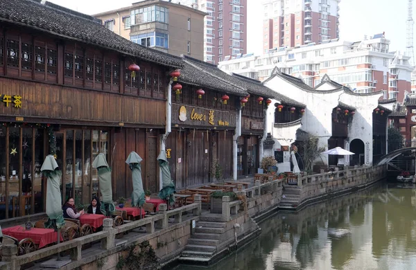 Grand Canal Jiaxing Zhejiang Eyaleti Çin Antik Jieyang Şehir Boyunca — Stok fotoğraf