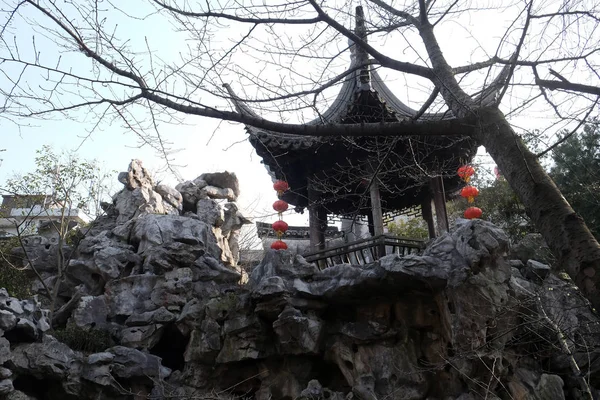 Pagoda Xitang Ming Qing Dinastía Madera Talla Exposición Residencia Xitang — Foto de Stock