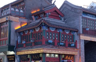 Qianmen street, bir ünlü eski alışveriş sokak üzerinde yüzlerce yıl Pekin, Çin.