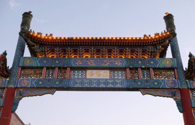 Qianmen street, bir ünlü eski alışveriş sokak üzerinde yüzlerce yıl Pekin, Çin.